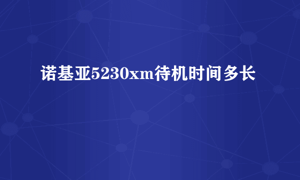 诺基亚5230xm待机时间多长