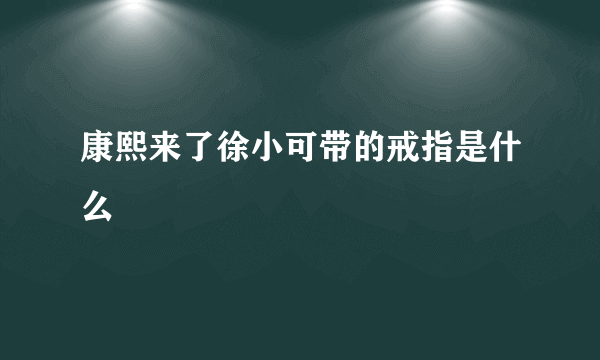 康熙来了徐小可带的戒指是什么