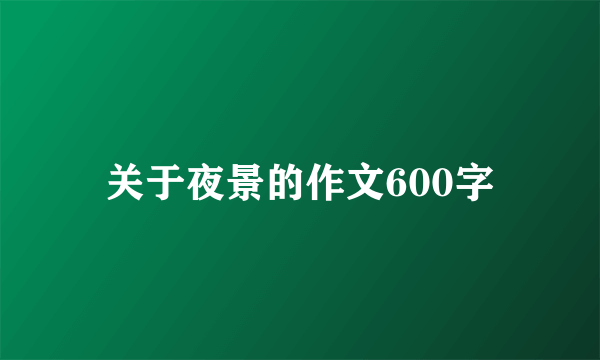 关于夜景的作文600字