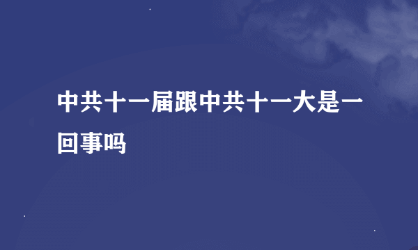 中共十一届跟中共十一大是一回事吗