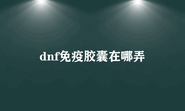 dnf免疫胶囊在哪弄