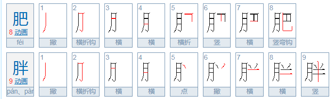 肥胖的拼音