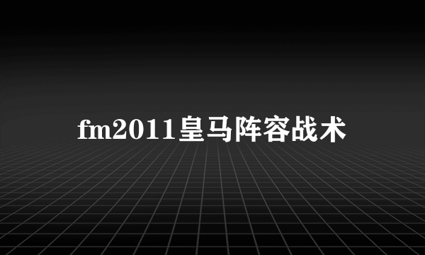 fm2011皇马阵容战术