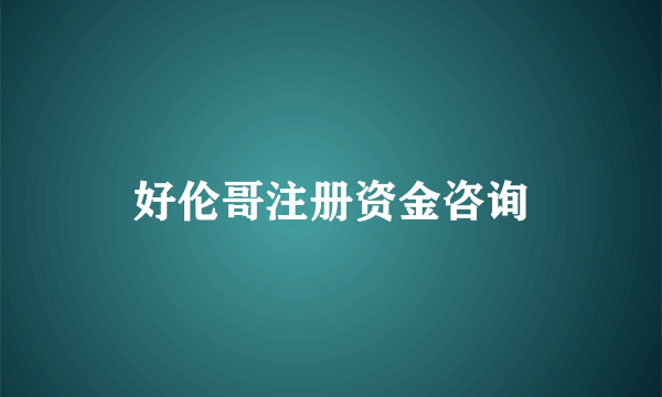 好伦哥注册资金咨询