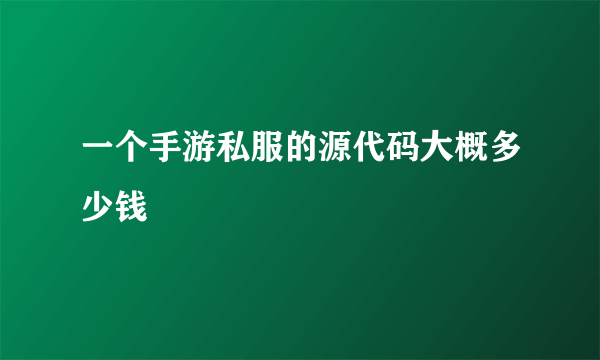 一个手游私服的源代码大概多少钱