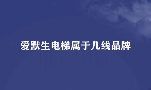 爱默生电梯属于几线品牌