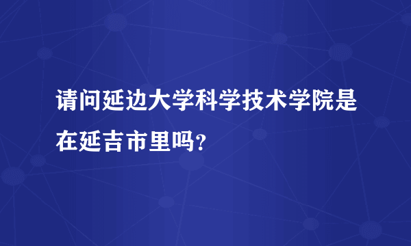 请问延边大学科学技术学院是在延吉市里吗？