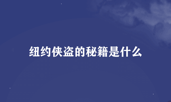 纽约侠盗的秘籍是什么