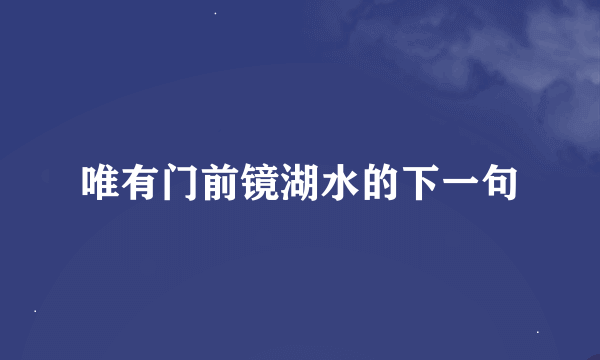 唯有门前镜湖水的下一句