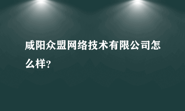 咸阳众盟网络技术有限公司怎么样？