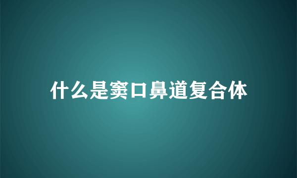 什么是窦口鼻道复合体