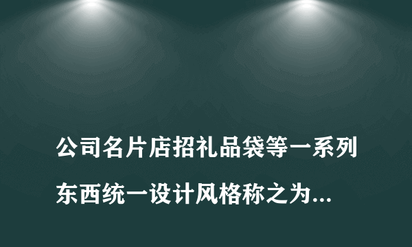 
公司名片店招礼品袋等一系列东西统一设计风格称之为什么?

