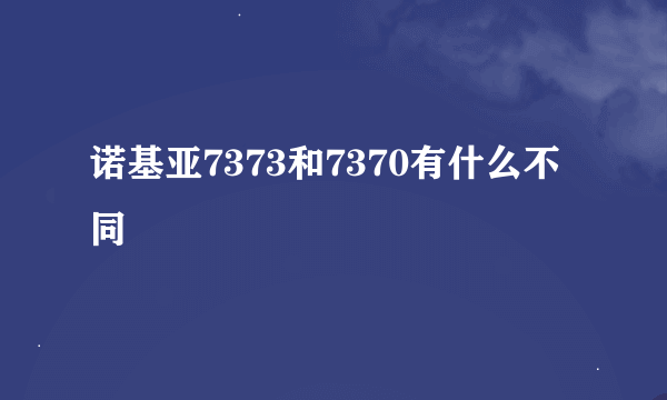 诺基亚7373和7370有什么不同