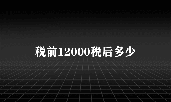 税前12000税后多少