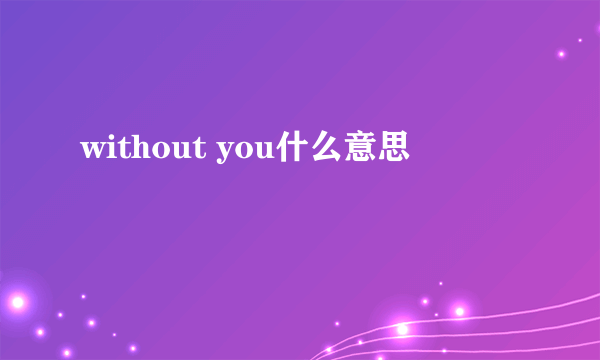 without you什么意思