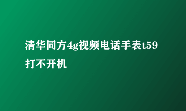 清华同方4g视频电话手表t59打不开机