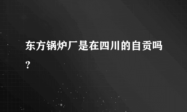 东方锅炉厂是在四川的自贡吗？