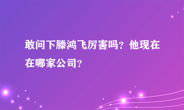 敢问下滕鸿飞厉害吗？他现在在哪家公司？