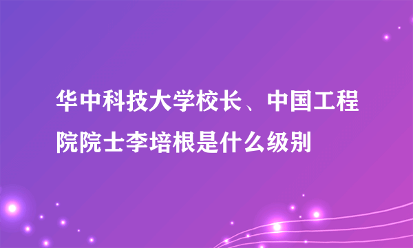 华中科技大学校长、中国工程院院士李培根是什么级别