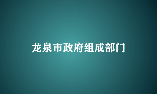 龙泉市政府组成部门