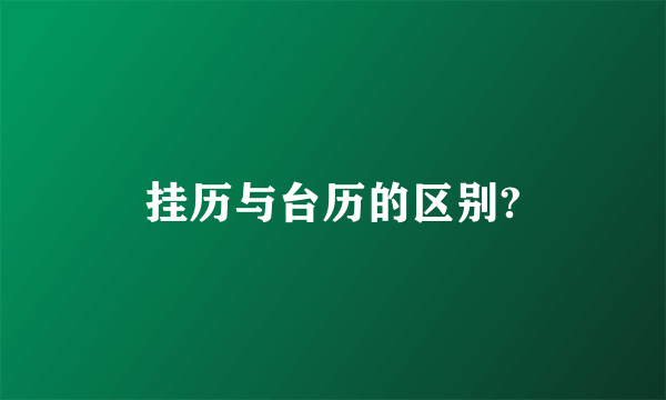 挂历与台历的区别?