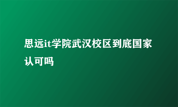 思远it学院武汉校区到底国家认可吗