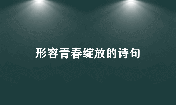 形容青春绽放的诗句