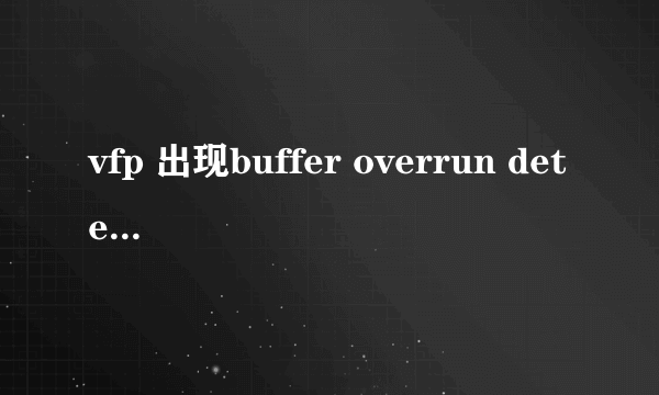 vfp 出现buffer overrun detected