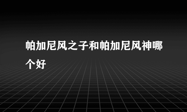 帕加尼风之子和帕加尼风神哪个好