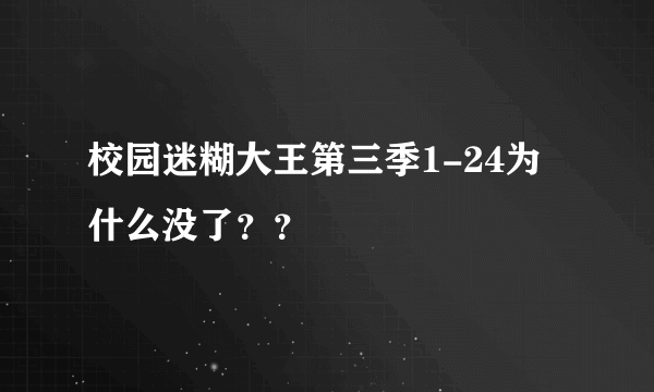 校园迷糊大王第三季1-24为什么没了？？