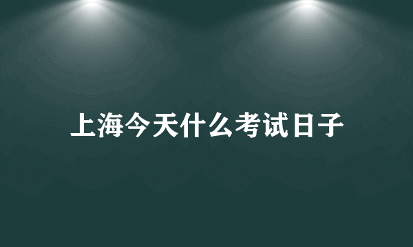 上海今天什么考试日子