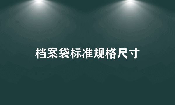 档案袋标准规格尺寸