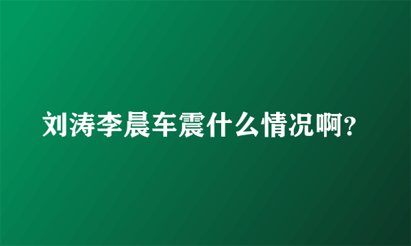 刘涛李晨车震什么情况啊？