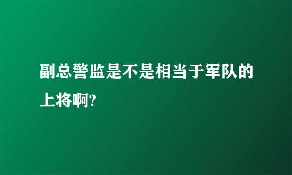 副总警监是不是相当于军队的上将啊?