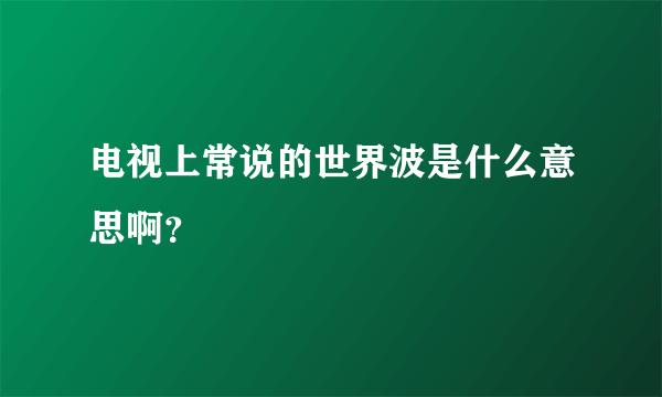 电视上常说的世界波是什么意思啊？