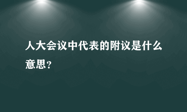 人大会议中代表的附议是什么意思？