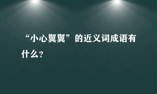 “小心翼翼”的近义词成语有什么？