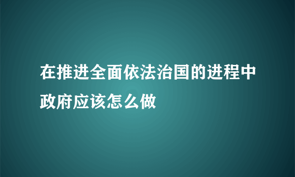 在推进全面依法治国的进程中政府应该怎么做