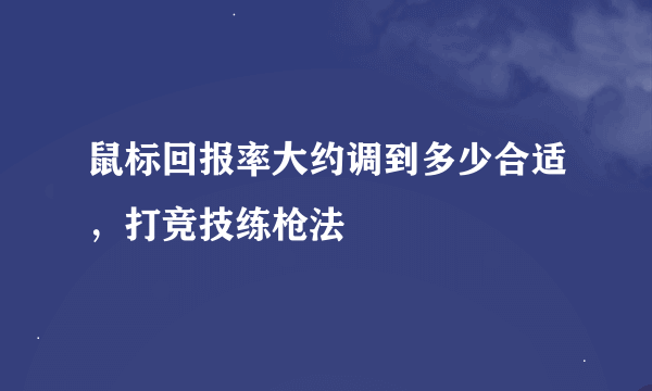 鼠标回报率大约调到多少合适，打竞技练枪法