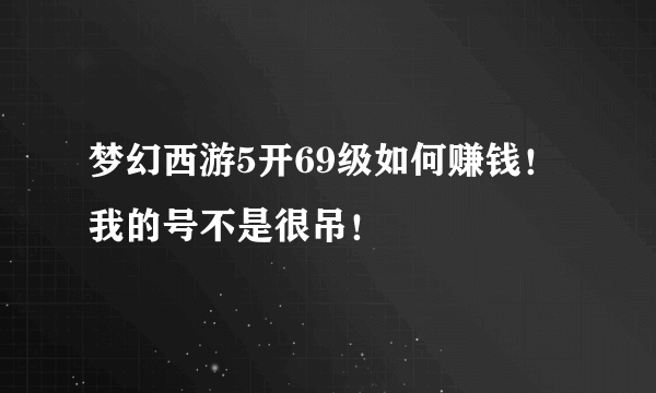 梦幻西游5开69级如何赚钱！我的号不是很吊！