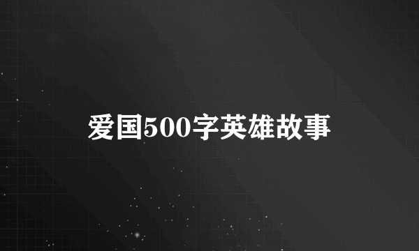 爱国500字英雄故事