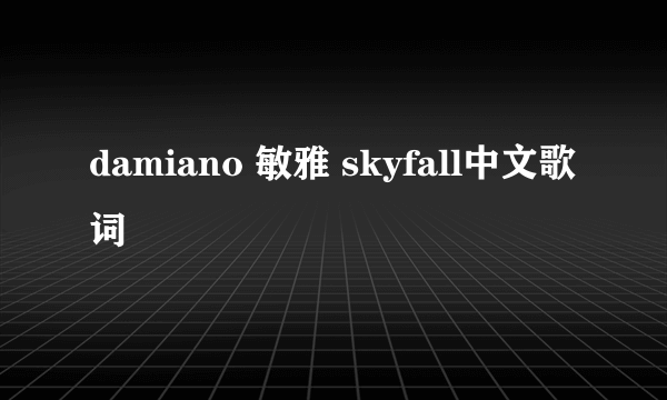 damiano 敏雅 skyfall中文歌词