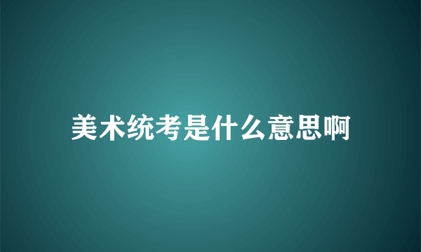 美术统考是什么意思啊