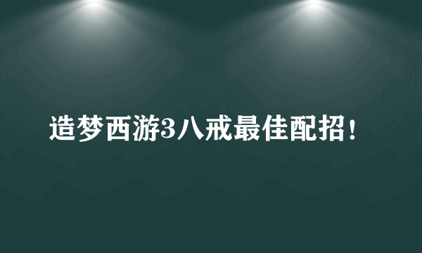 造梦西游3八戒最佳配招！