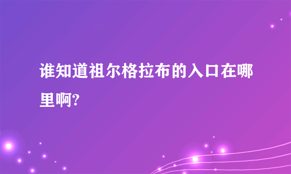 谁知道祖尔格拉布的入口在哪里啊?