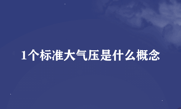 1个标准大气压是什么概念