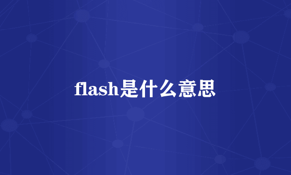 flash是什么意思