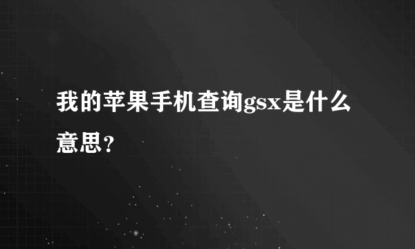 我的苹果手机查询gsx是什么意思？