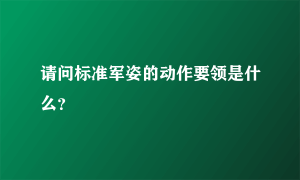 请问标准军姿的动作要领是什么？