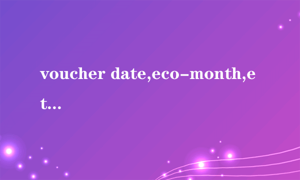 voucher date,eco-month,etd,ets,eta的全称各是什么